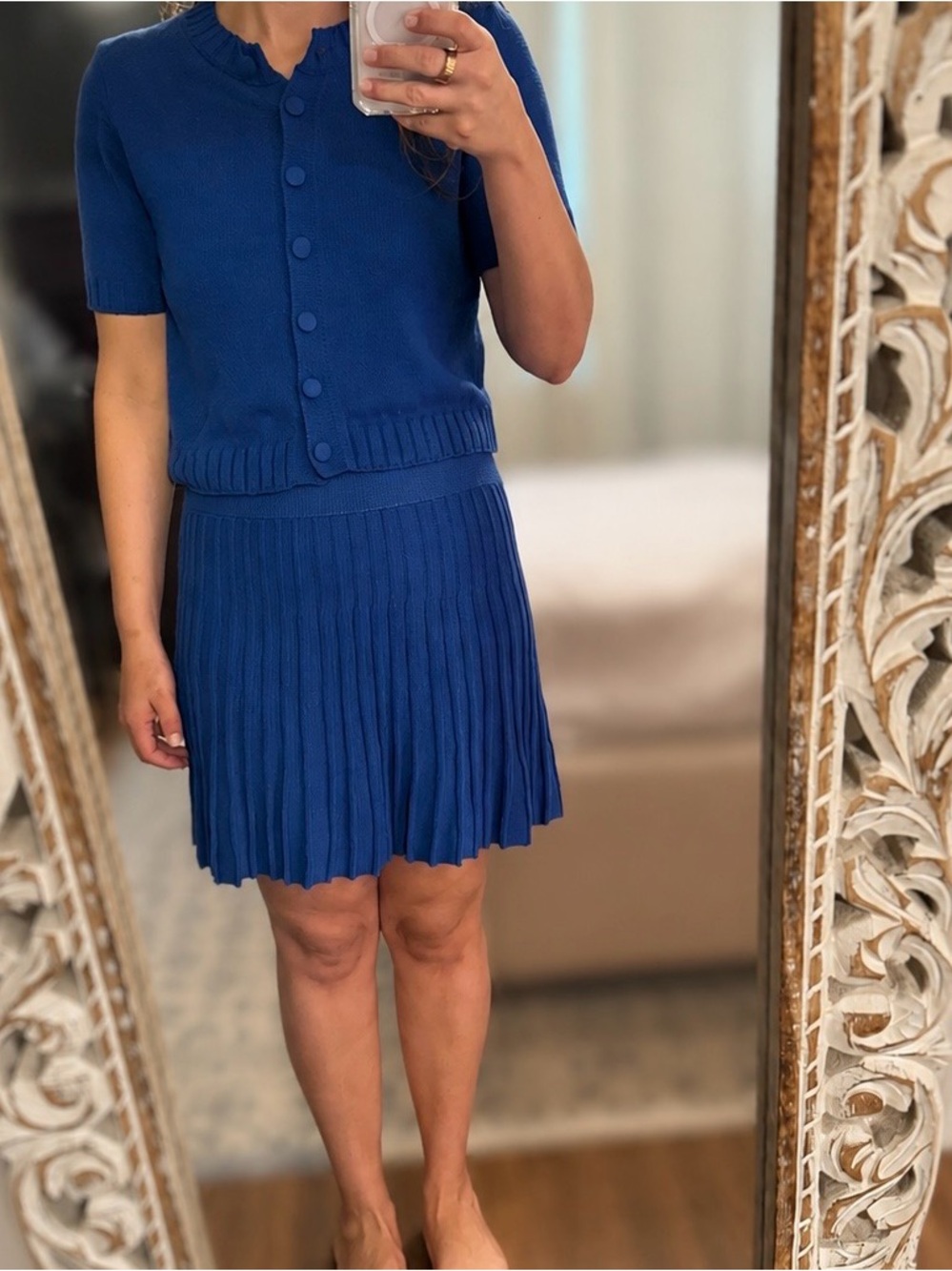 NWT Zara Cobalt Blue Ribbed Knit Skirt